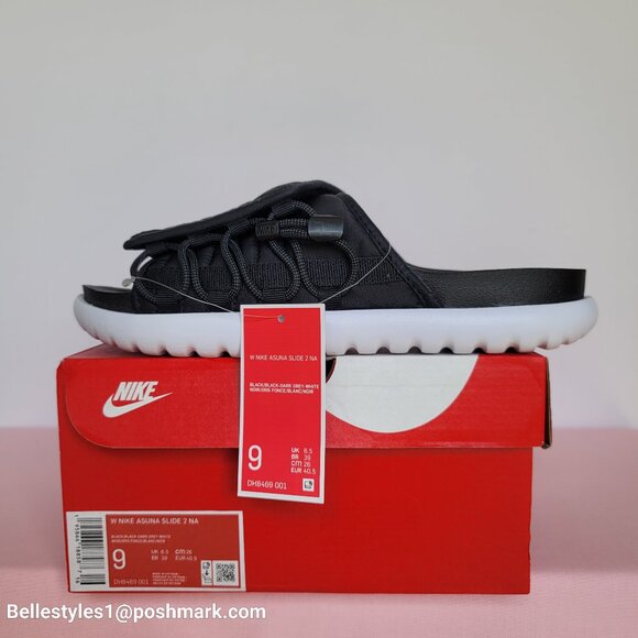 NIKE Asuna 2 Sporty Quilted Slide Sandals- Black/White color- Women’s Size: 9 ⭐ - Picture 16 of 16